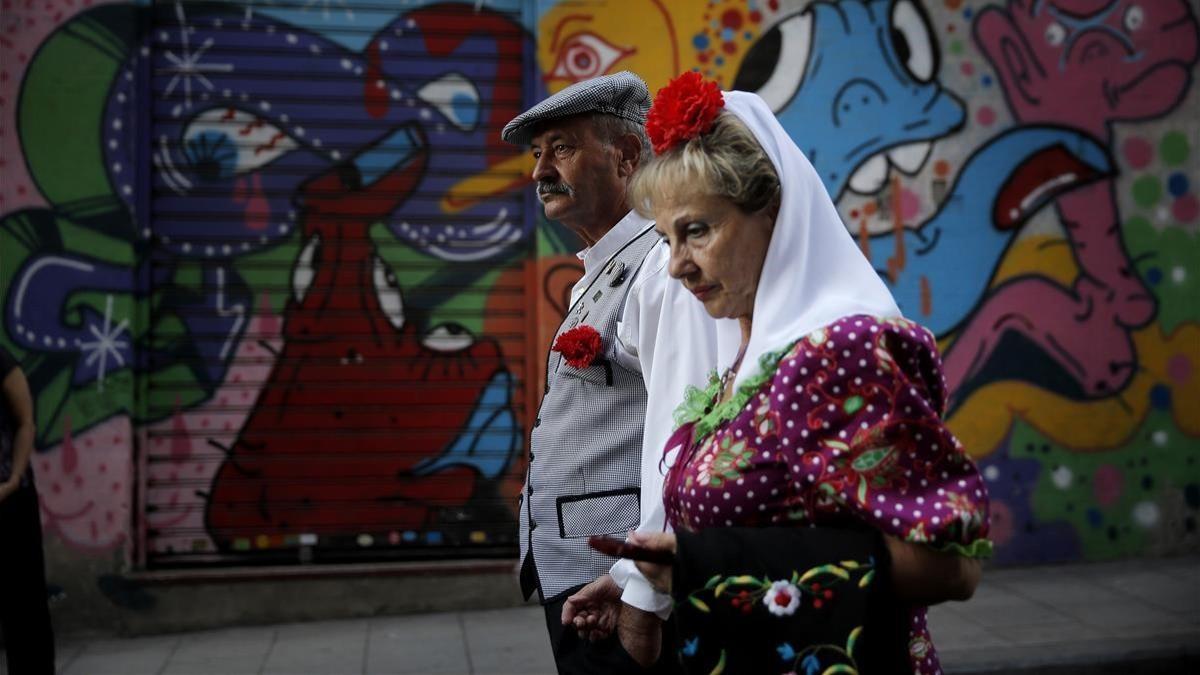 Chulapos y chulapas en Madrid