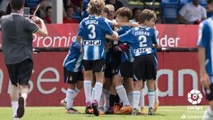 El Espanyol celebrando el pase a la final de LaLiga Promises