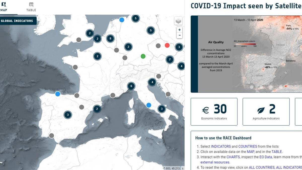 Web del programa europeo de acción rápida y observación terrestre del coronavirus