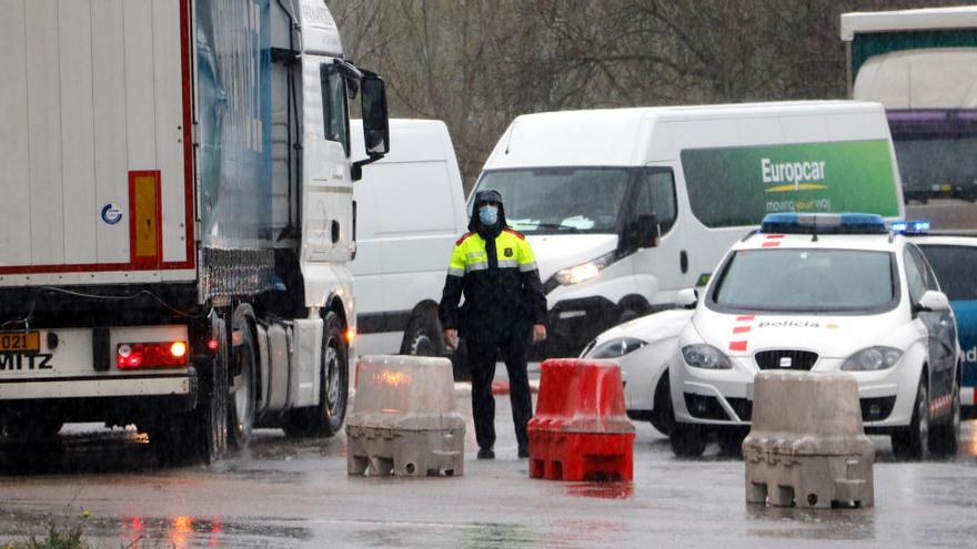 Un control d&#039;accés a Igualada, el març passat