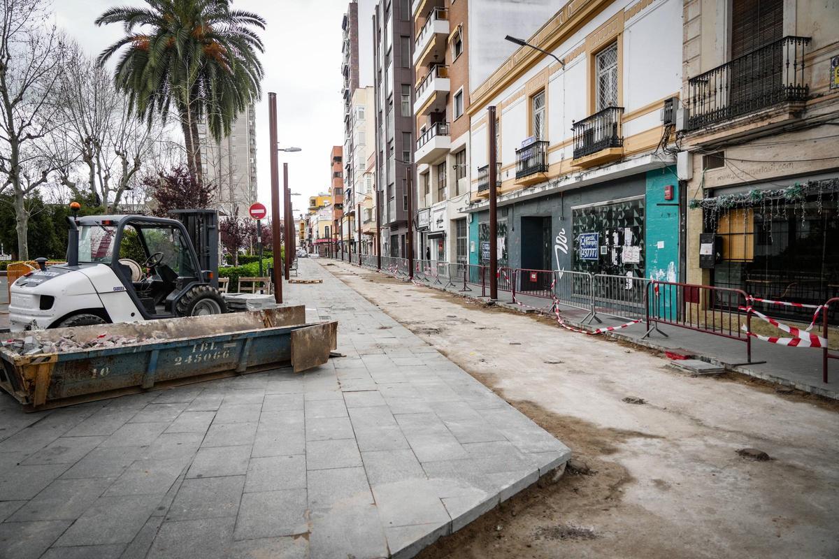 Obras en el paseo de San Francisco.