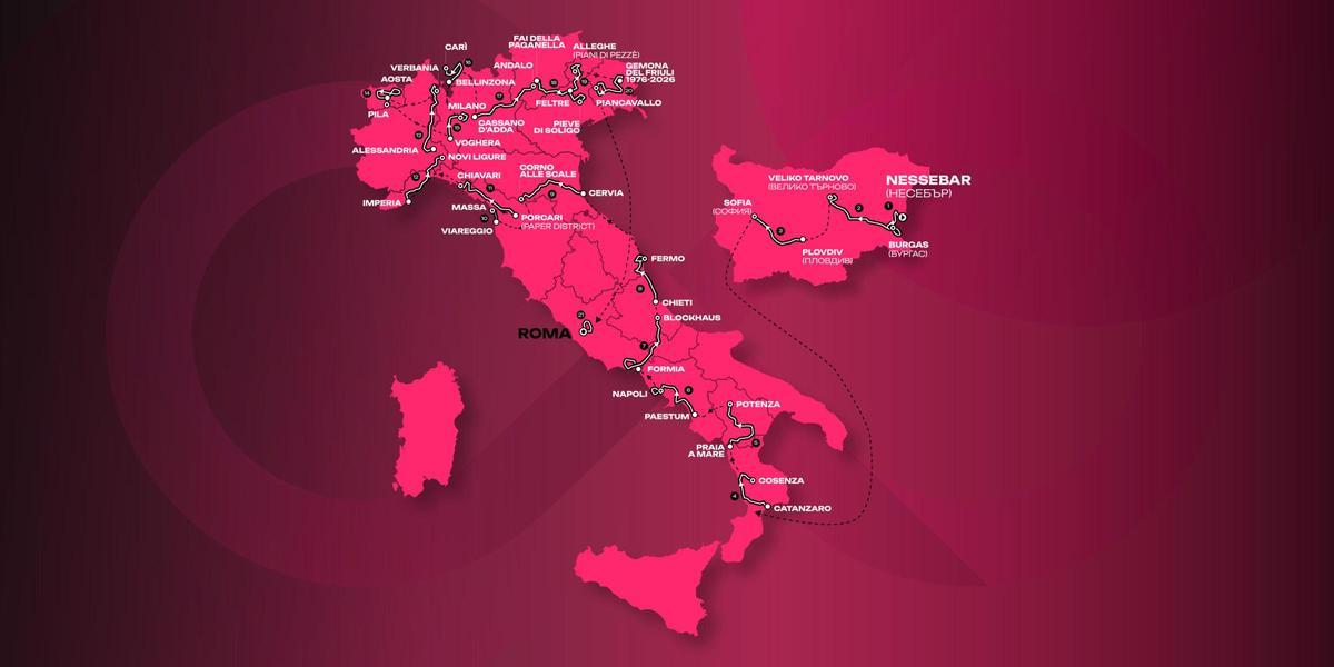 El recorrido del Giro de Italia 2026