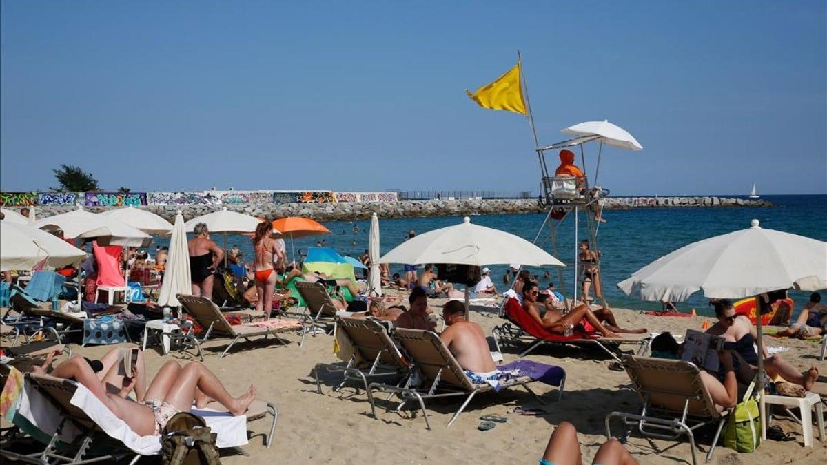 La playa de Llevant, en Barcelona