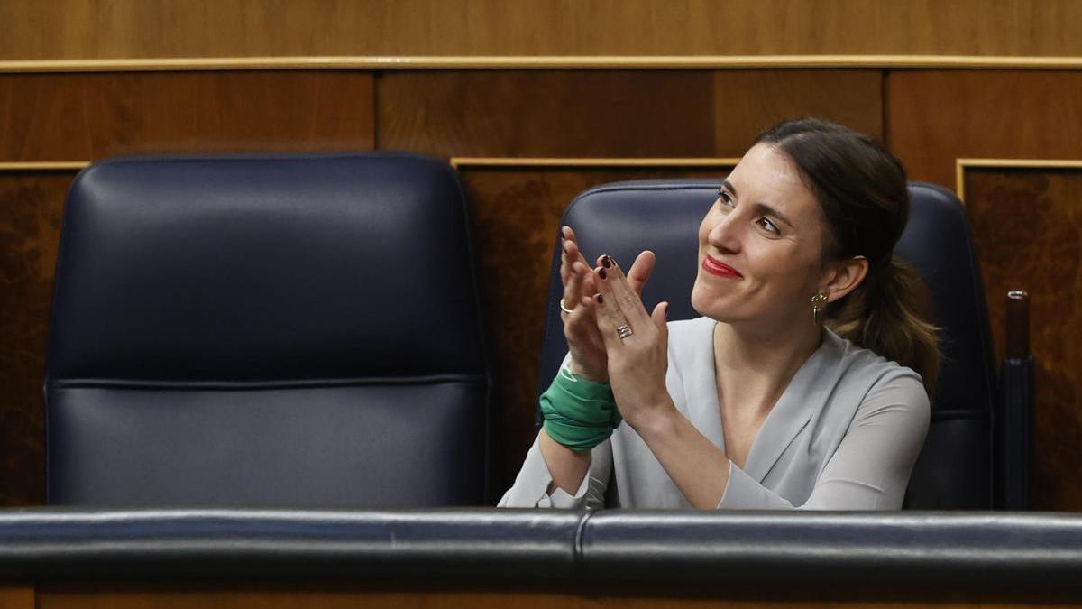 La ministra de Igualdad, Irene Montero, tras la aprobación de las leyes trans y de reforma del aborto.