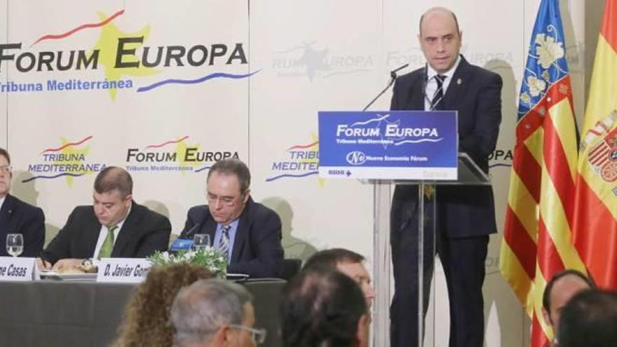 Echávarri durante su intervención en el Fórum Europa Tribuna Mediterránea, ayer en Valencia