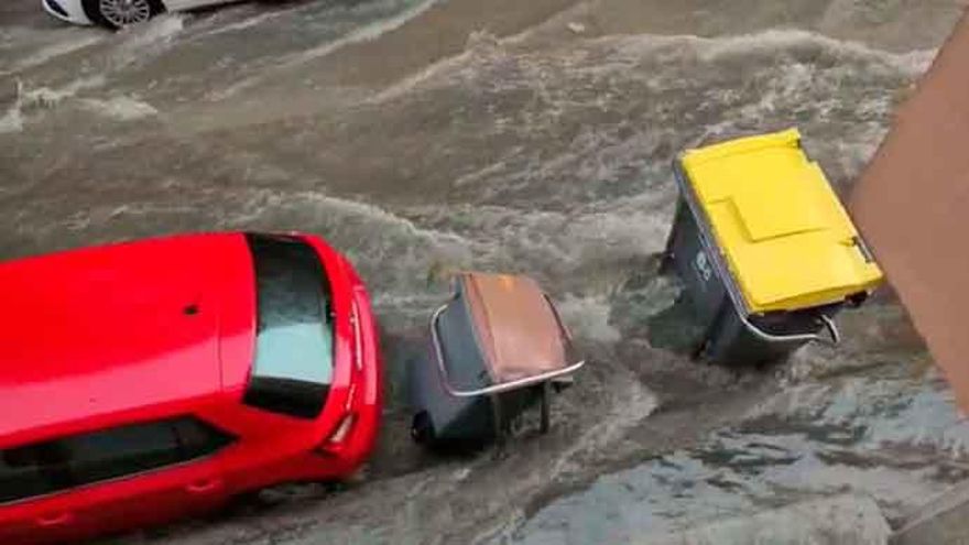 Riadas en Os Mallos tras la tromba de agua del sábado en A Coruña