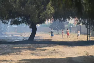 EN VÍDEO | Los vecinos tratan de proteger sus viviendas en el incendio de La Banasta