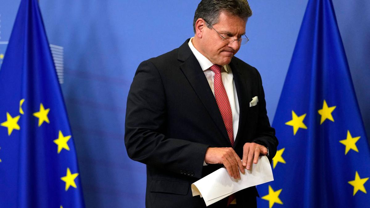 El vicepresidente de la Comisión Europea, Maros Sefcovic, este viernes.