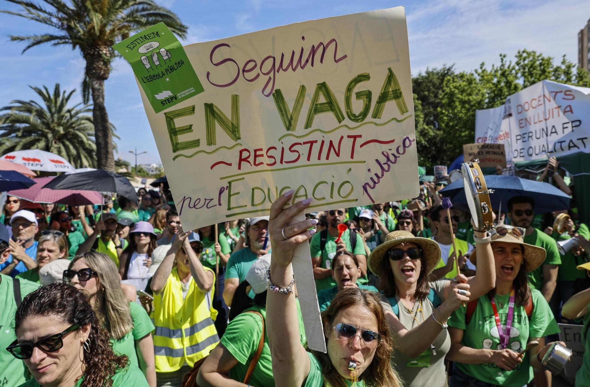 Protesta de docentes en València.