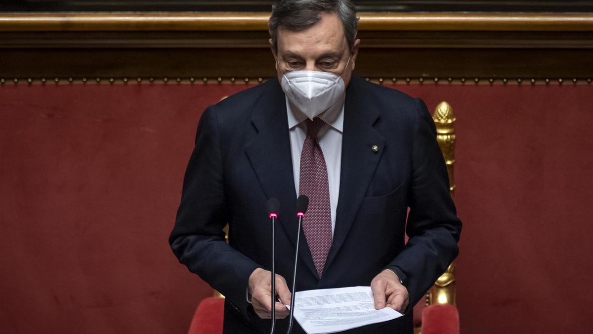 Mario Draghi y su gabinete obtienen el amplio apoyo del Senado de Italia.