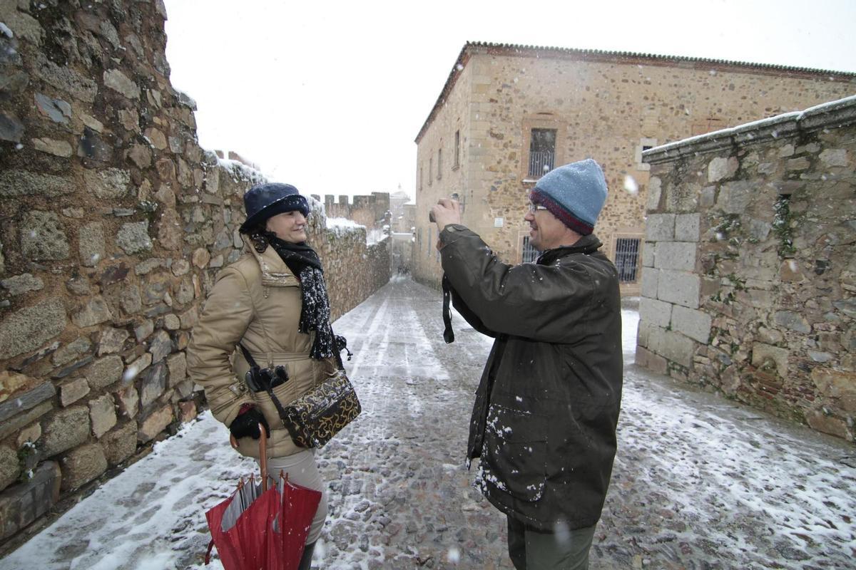 Así fue la nevada que tiñó Extremadura de blanco hace 15 años