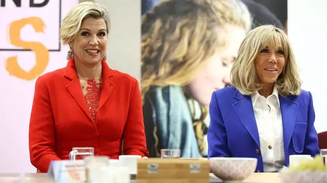 Máxima de Holanda y Brigitte Macron, juntas en un acto por la salud mental