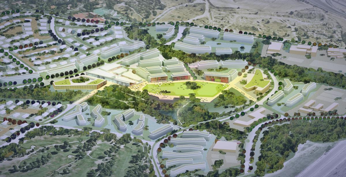 Recreación de la zona central de La Solana de Valdebebas