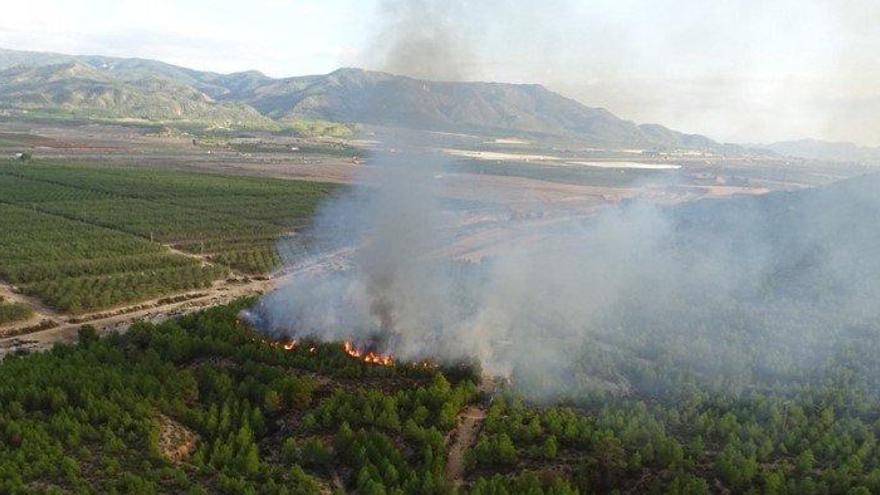 Incendio forestal en la Sierra de Sopalmo de Abarán