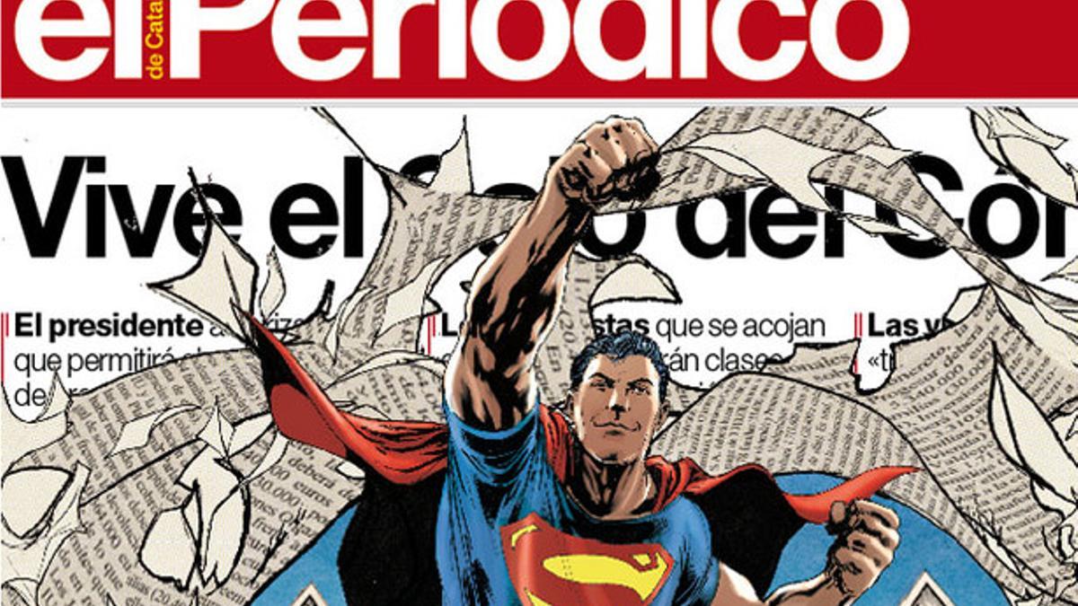 Detalle de la portada de EL PERIÓDICO de este jueves dedicada al Saló del Còmic.