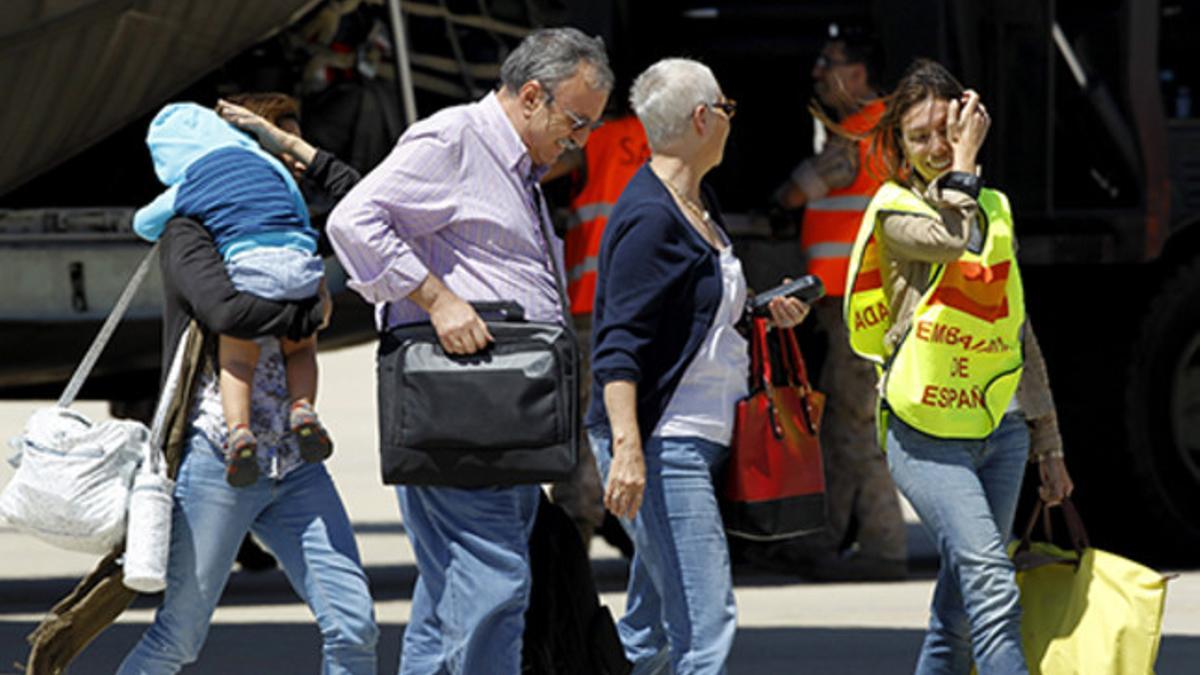 Evacuación de españoles en Libia, el 31 de julio de 2014.