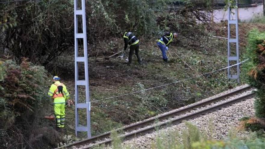 La Policía buscando pistas ayer donde apareció el cuerpo.