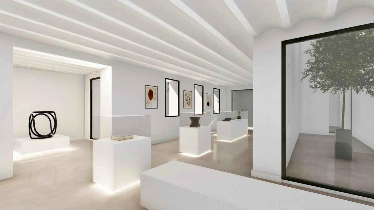Imagen virtual de la sala de exposiciones que proyecta l'Énova en el antiguo Asilo de Sant Josep.