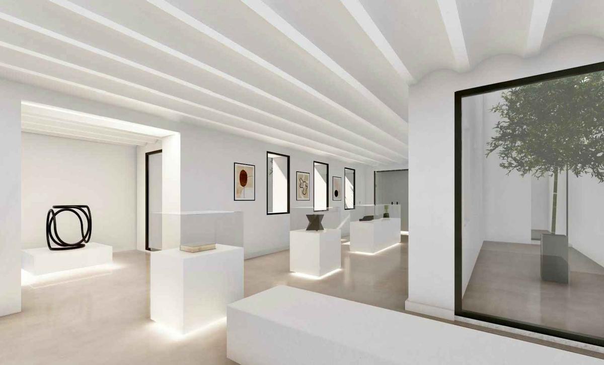 Imagen virtual de la sala de exposiciones que proyecta l'Énova en el antiguo Asilo de Sant Josep.