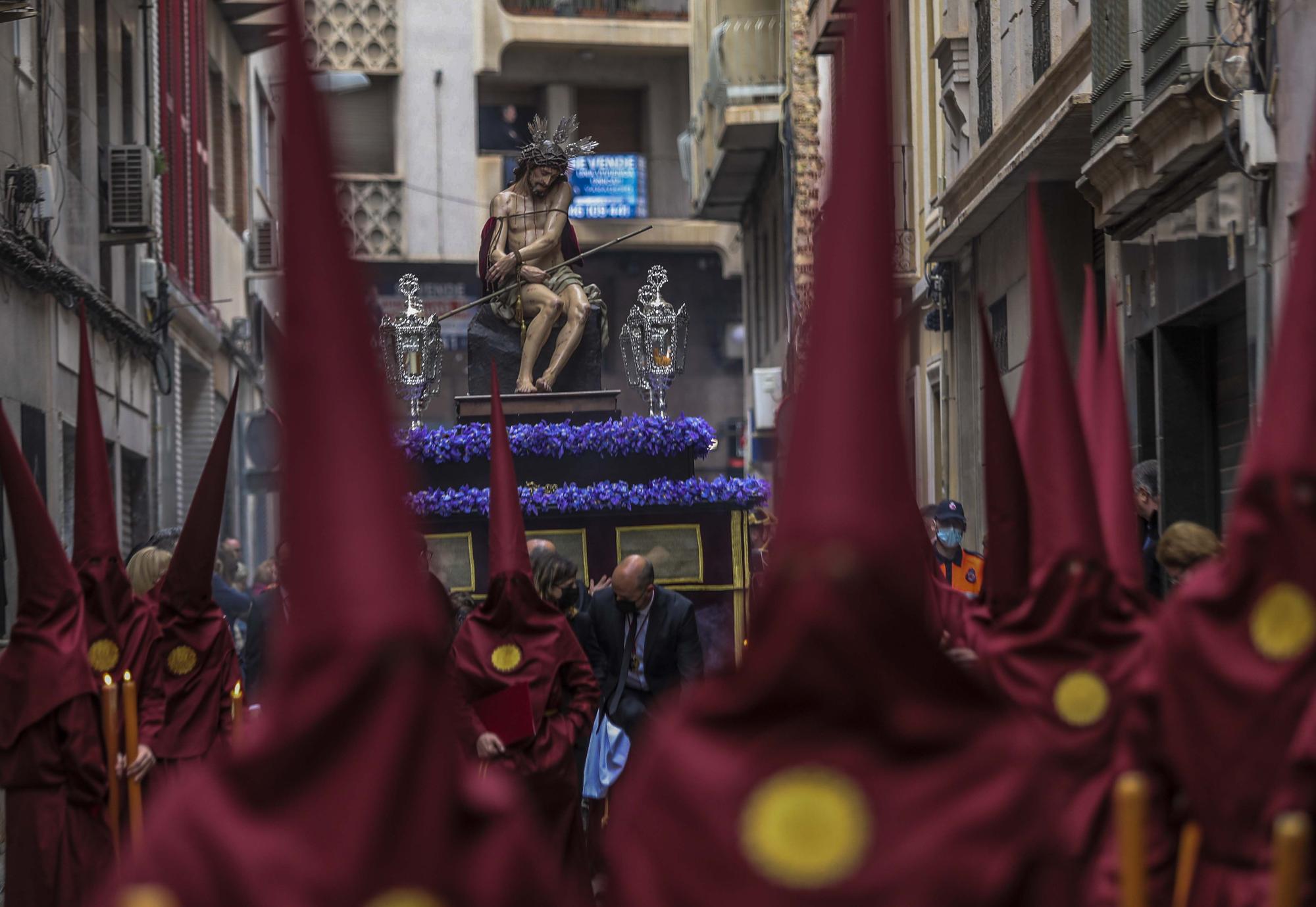 Elche Procesiones Miercoles Santo:Procesion de las Jesuitinas,Cristo del Amor Salesianos,Misa Mare de Deu de les Bombes,Nuestro Padre Jesus Rescatado.