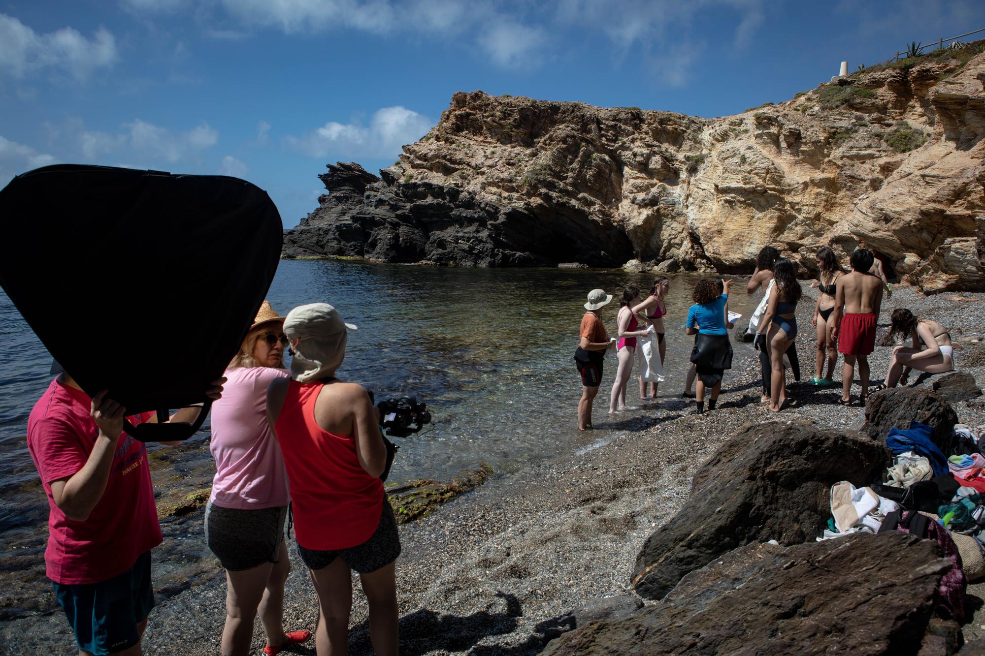 Rodaje de un documental en Cabo de Palos, con Carmelo Gómez como protagonista