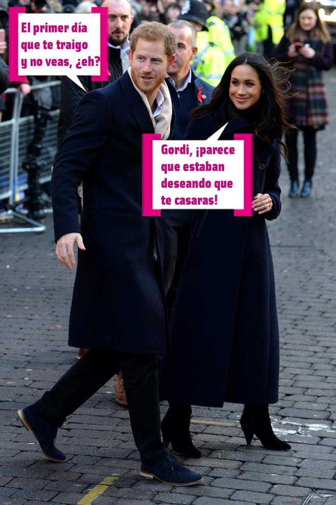 El príncipe Harry y Meghan Markle por la calle