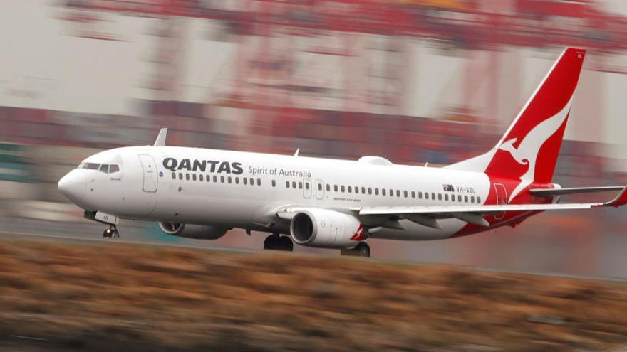 Un avión de la aerolínea Qantas.