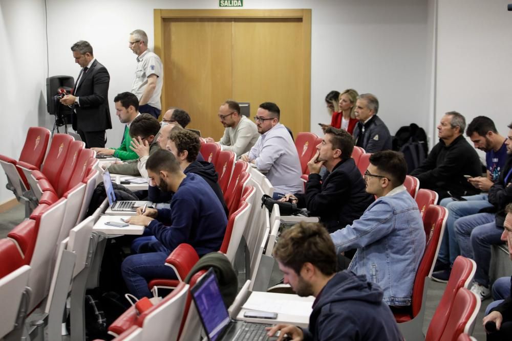 Rueda de prensa del director deportivo del Sporting, Miguel Torrecilla