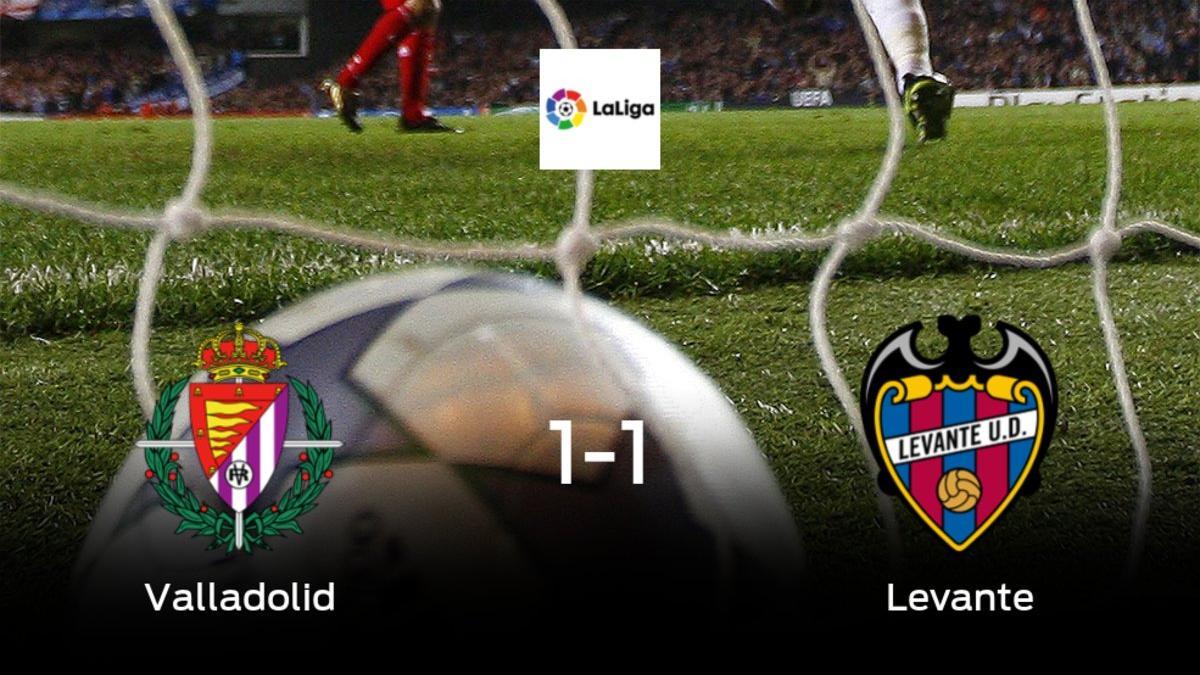 Empate a uno entre el Real Valladolid y el Levante