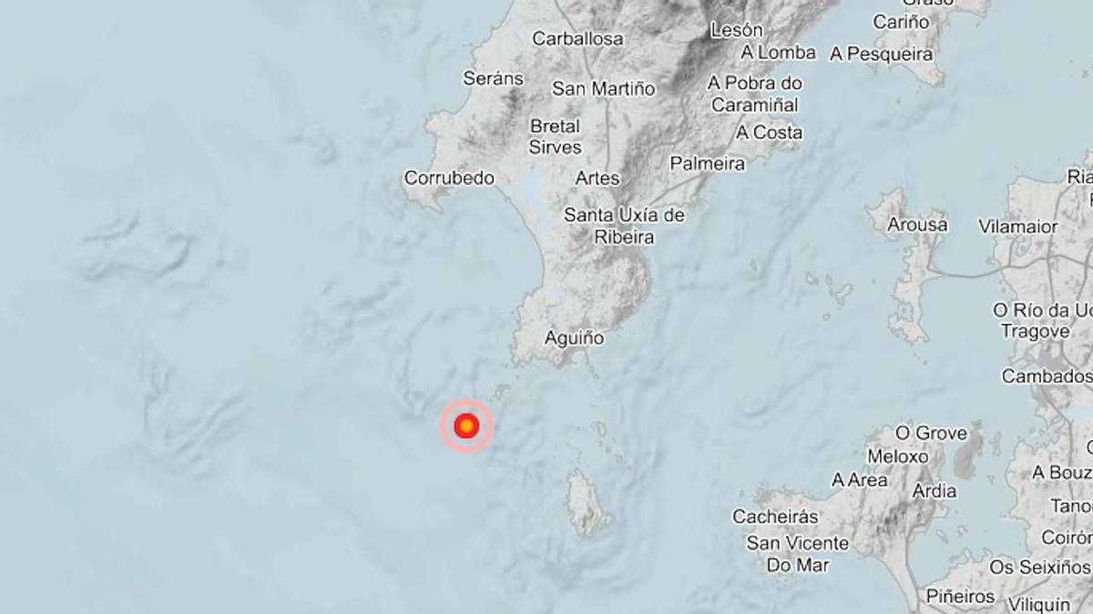 Punto exacto en el que se registró el temblor