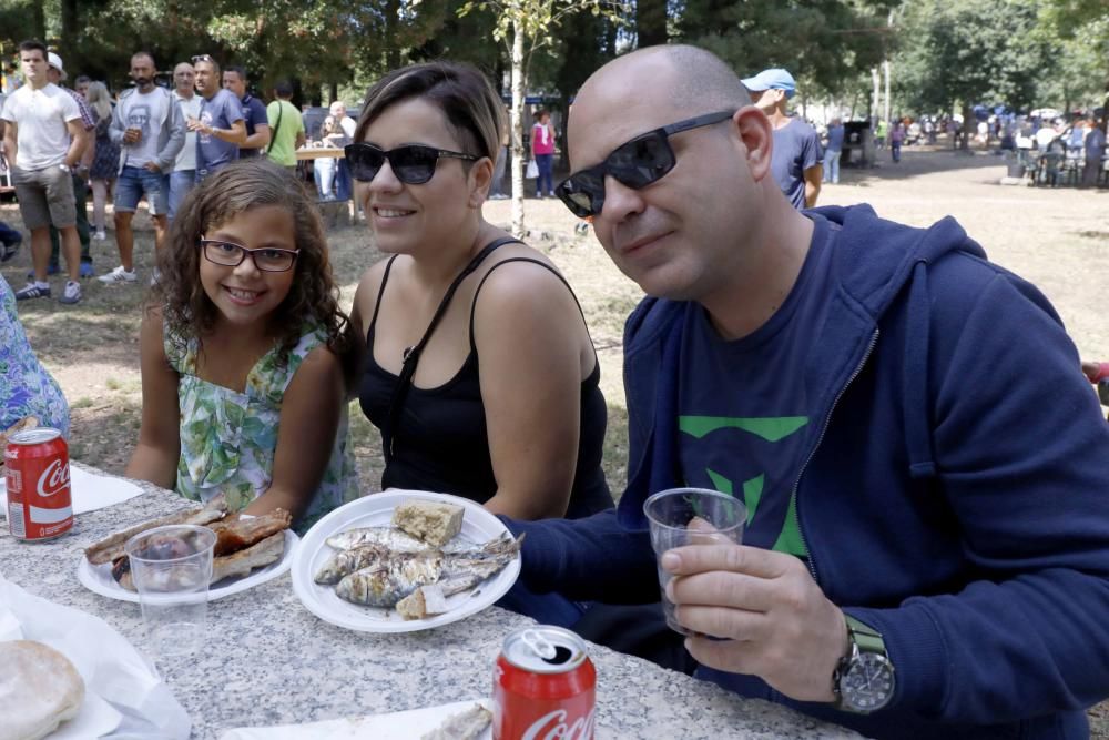 Churrasco, mejillones, sardinas y pulpo hasta empacharse en el parque forestal de Candeán.