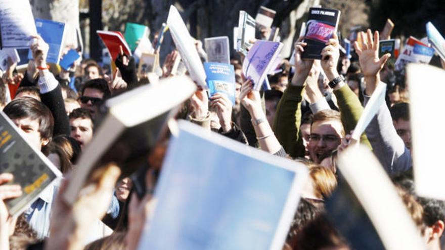 Una protesta de estudiantes españoles.