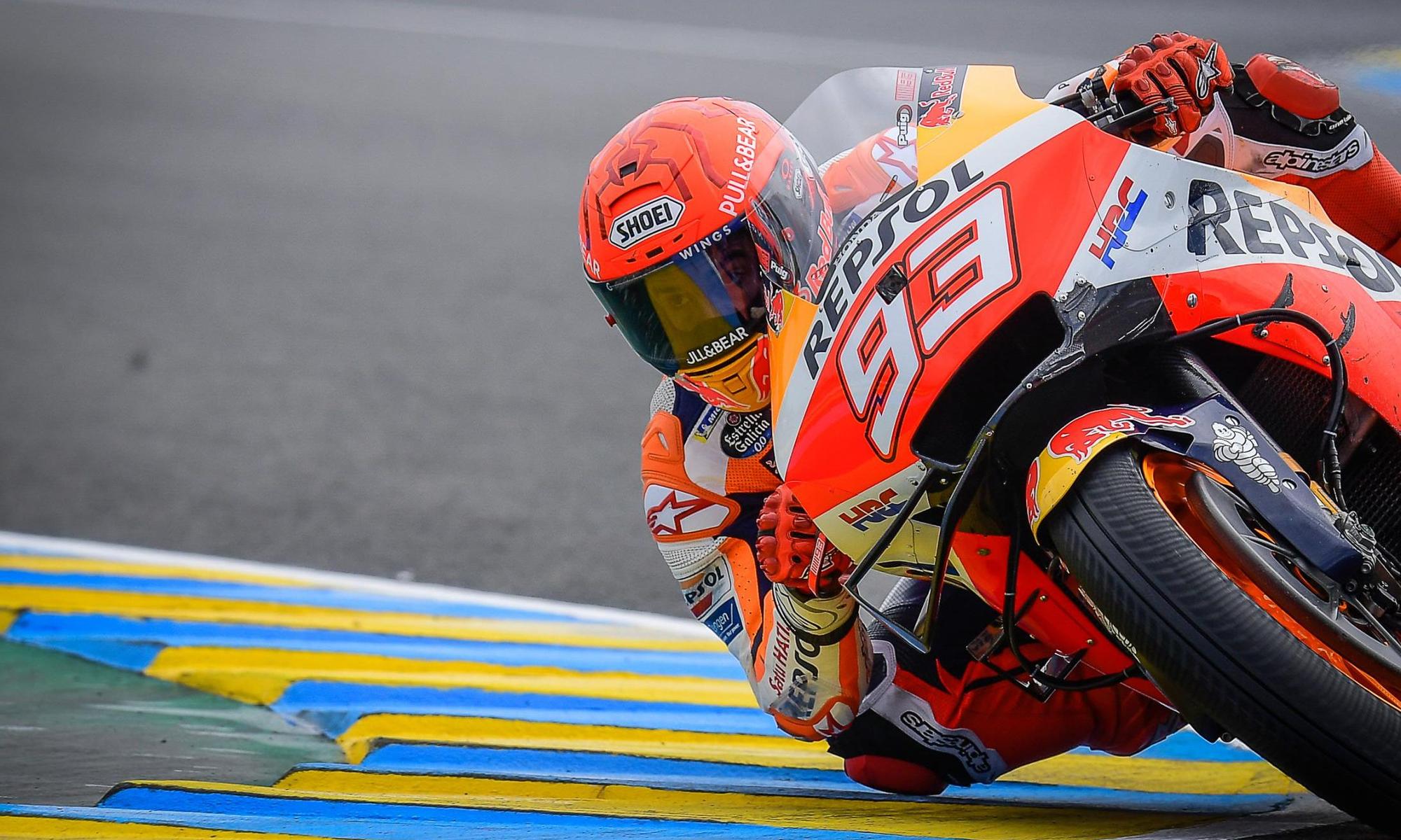 Marc Márquez, durante la carrera en Le Mans