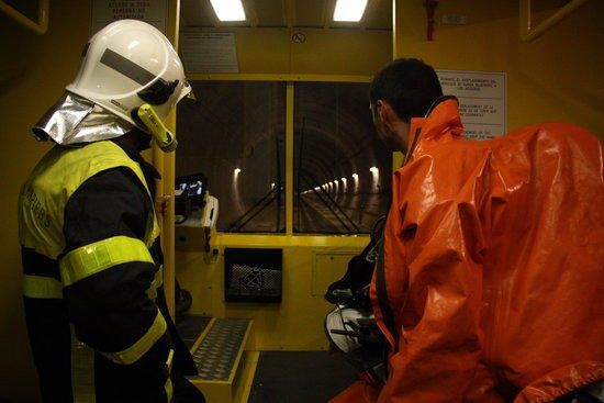 Simulacre de sinistre en el túnel del Pertús