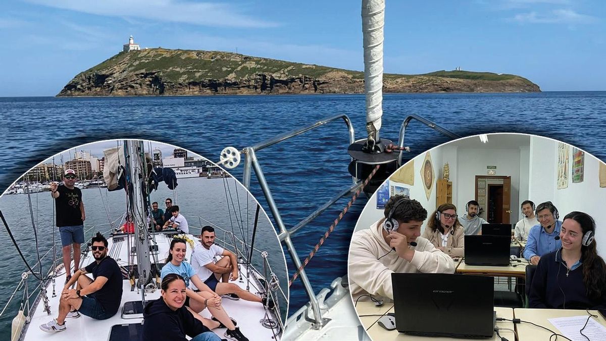 Escuelas de náutica de recreo y las islas Columbretes, al fondo.