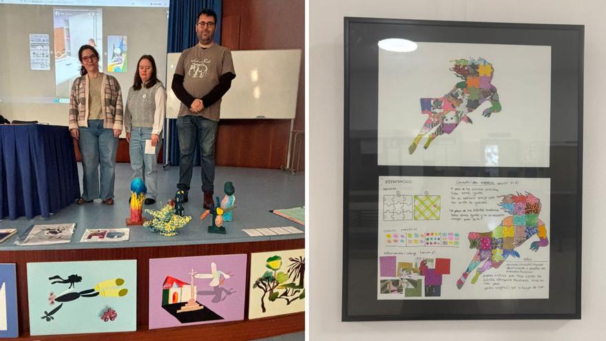 Diseñadores con discapacidad charlan con alumnos de un instituto de Vigo: «El talento artístico es universal para todos»