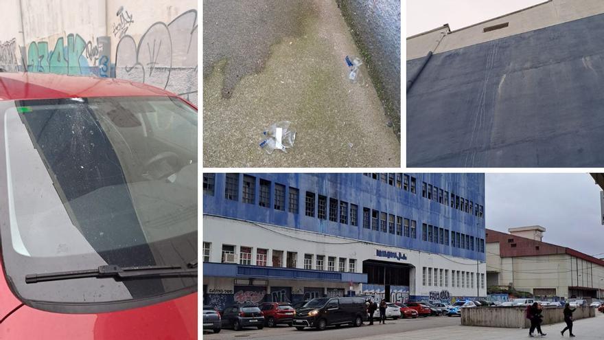 Dañan coches aparcados en la zona de Beiramar con botellas de cristal lanzadas desde una nave abandonada