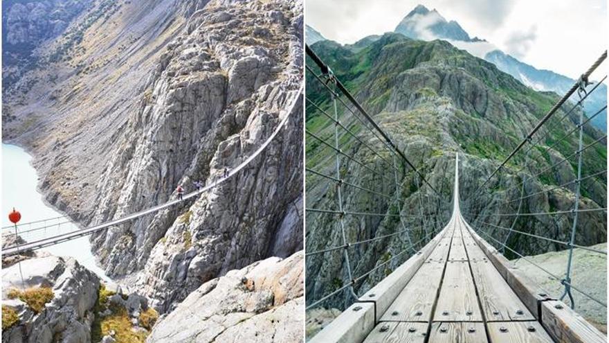 El puente de Trift en los Alpes suizos.