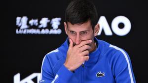 Djokovic, en la sala de prensa