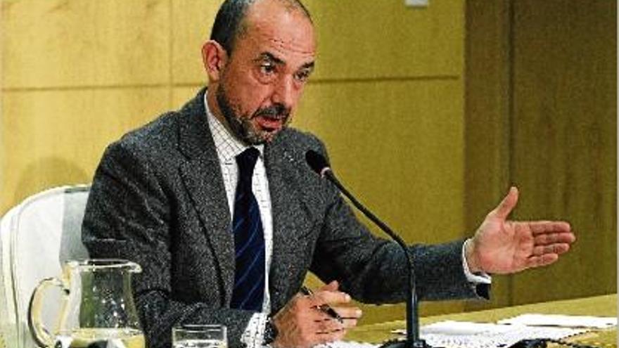 El ja vicealcalde de Madrid Miguel Ángel Villanueva, ahir, durant una roda de premsa.