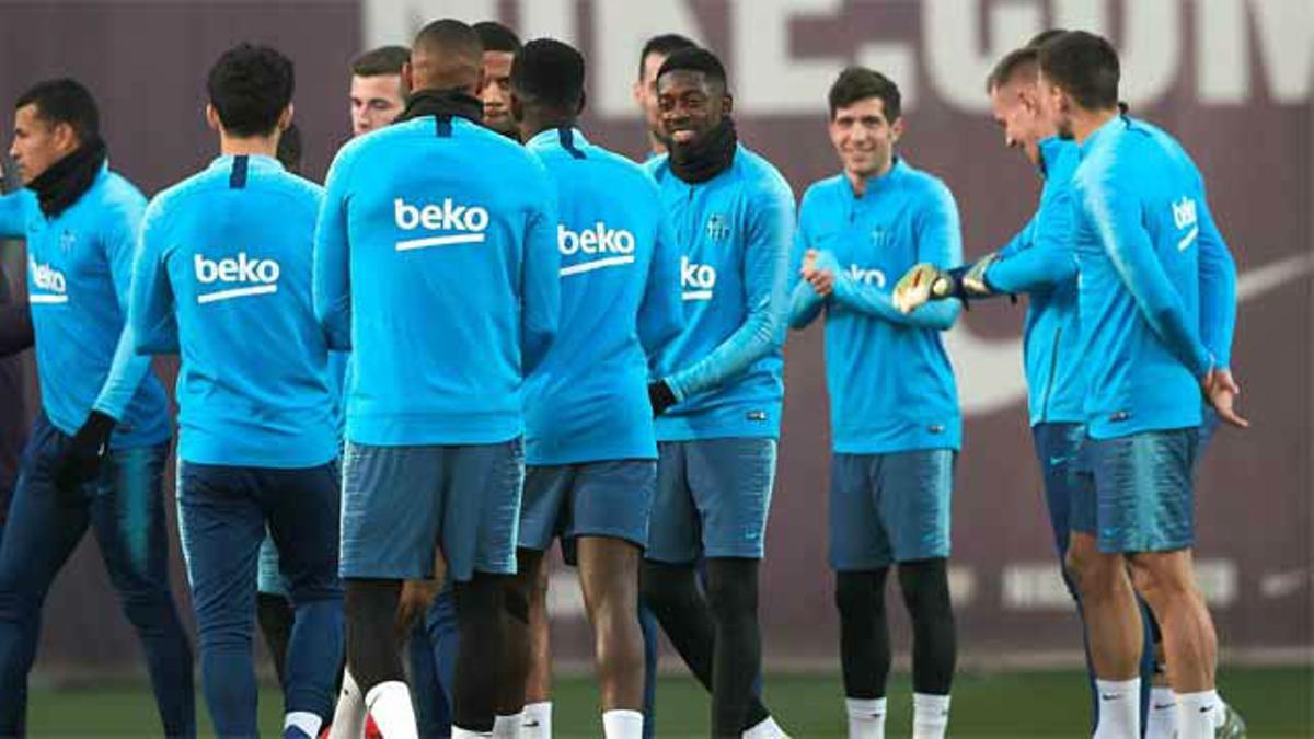 Messi y Dembélé entrenaron con normalidad con el resto del equipo