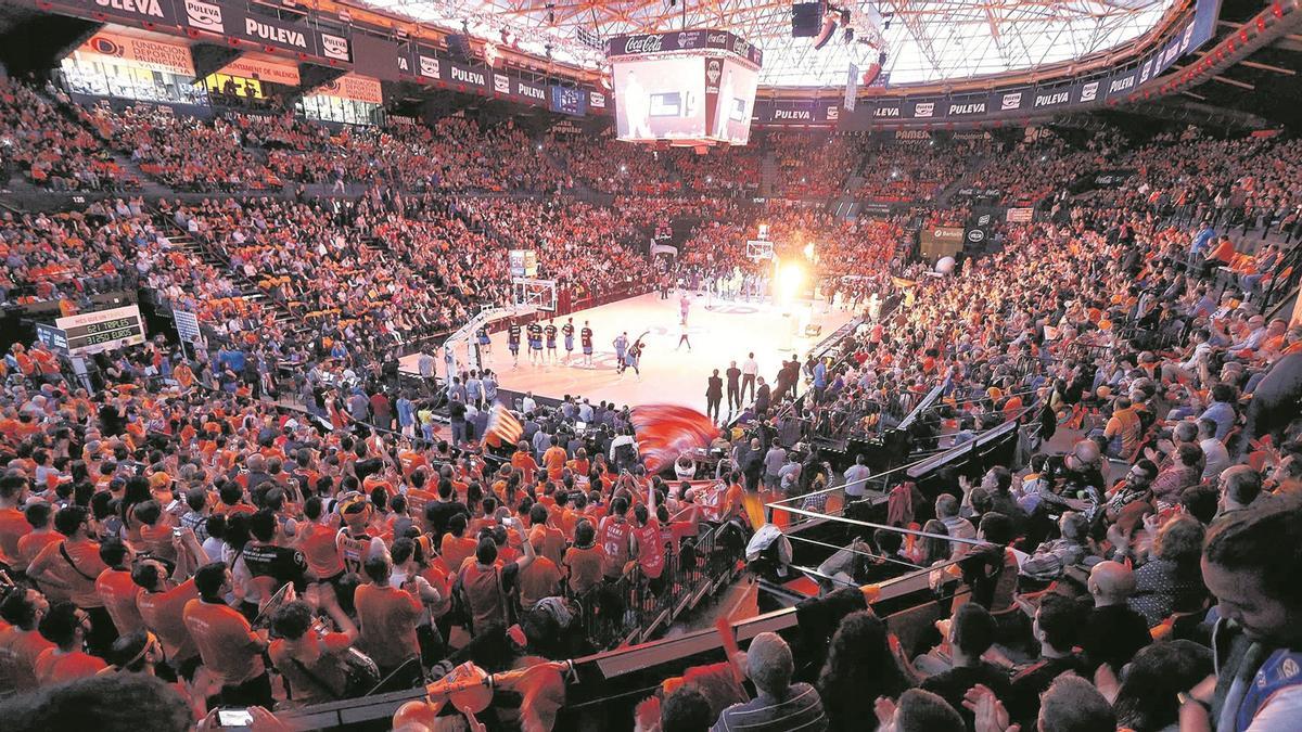 La Fonteta, con lleno en las gradas en la última final de Eurocup en 2019 ante el Alba Berlín.