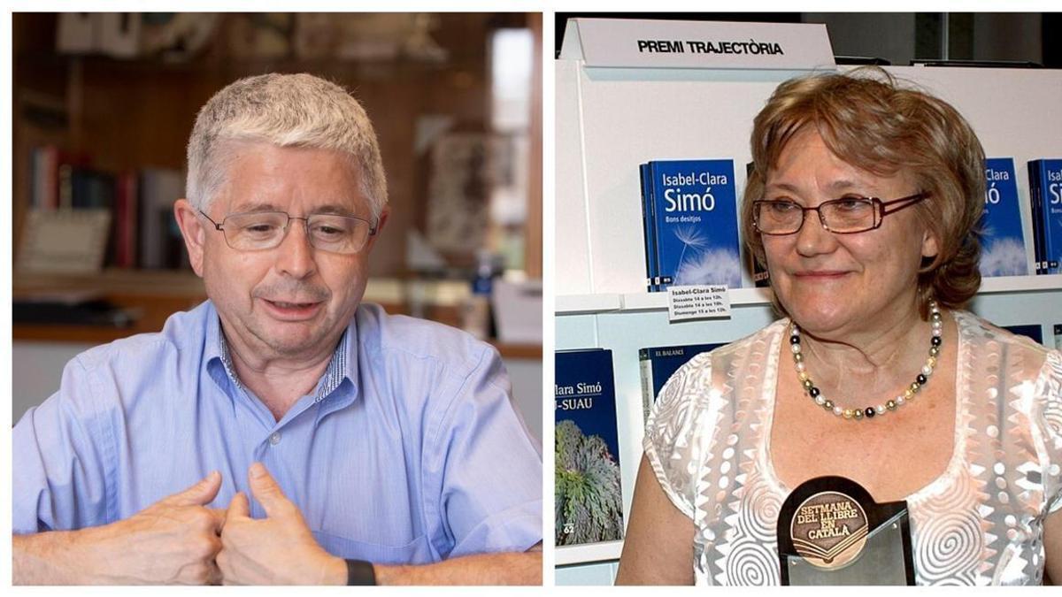 El alcalde de l'Alcúdia de Crespins, Javier Sicluna, y la difunta escritora Isabel-Clara Simó.