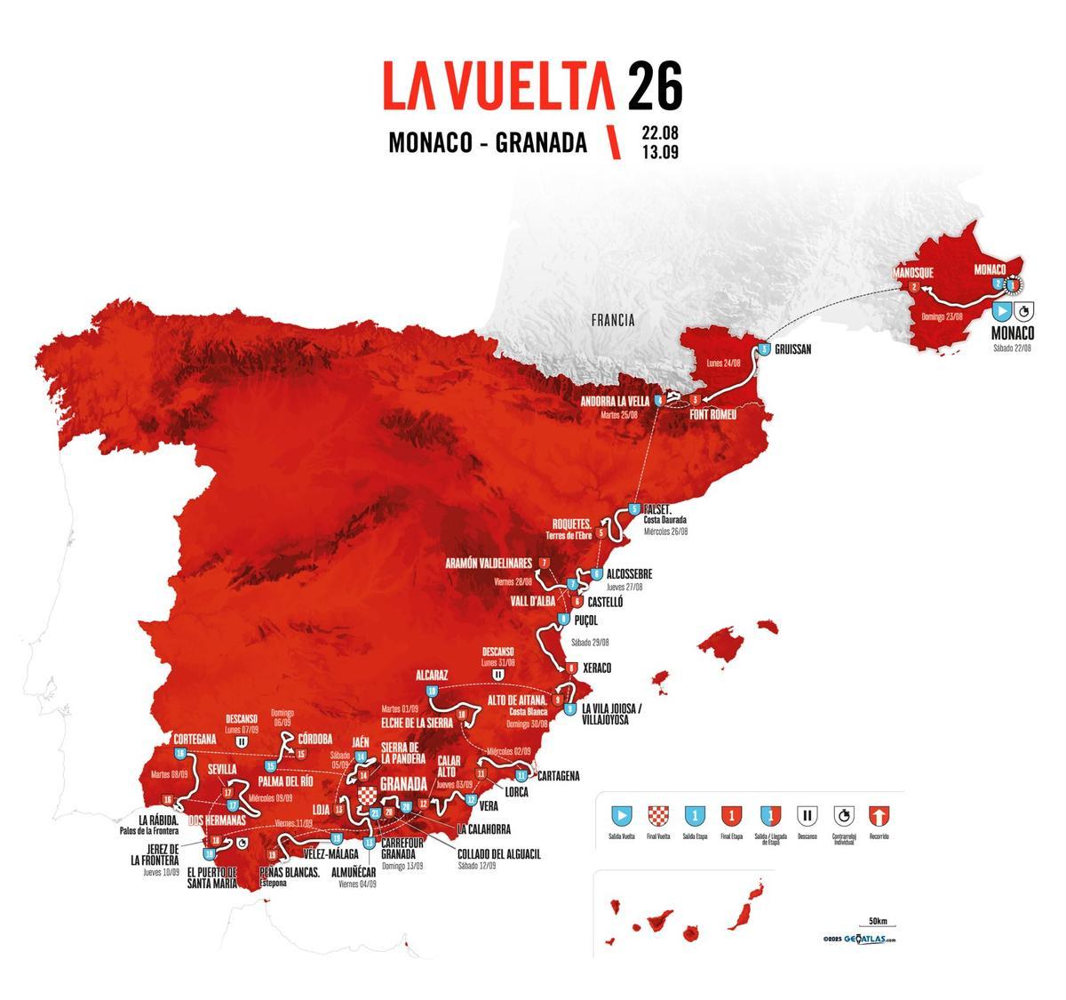El recorrido de la Vuelta a España 2026