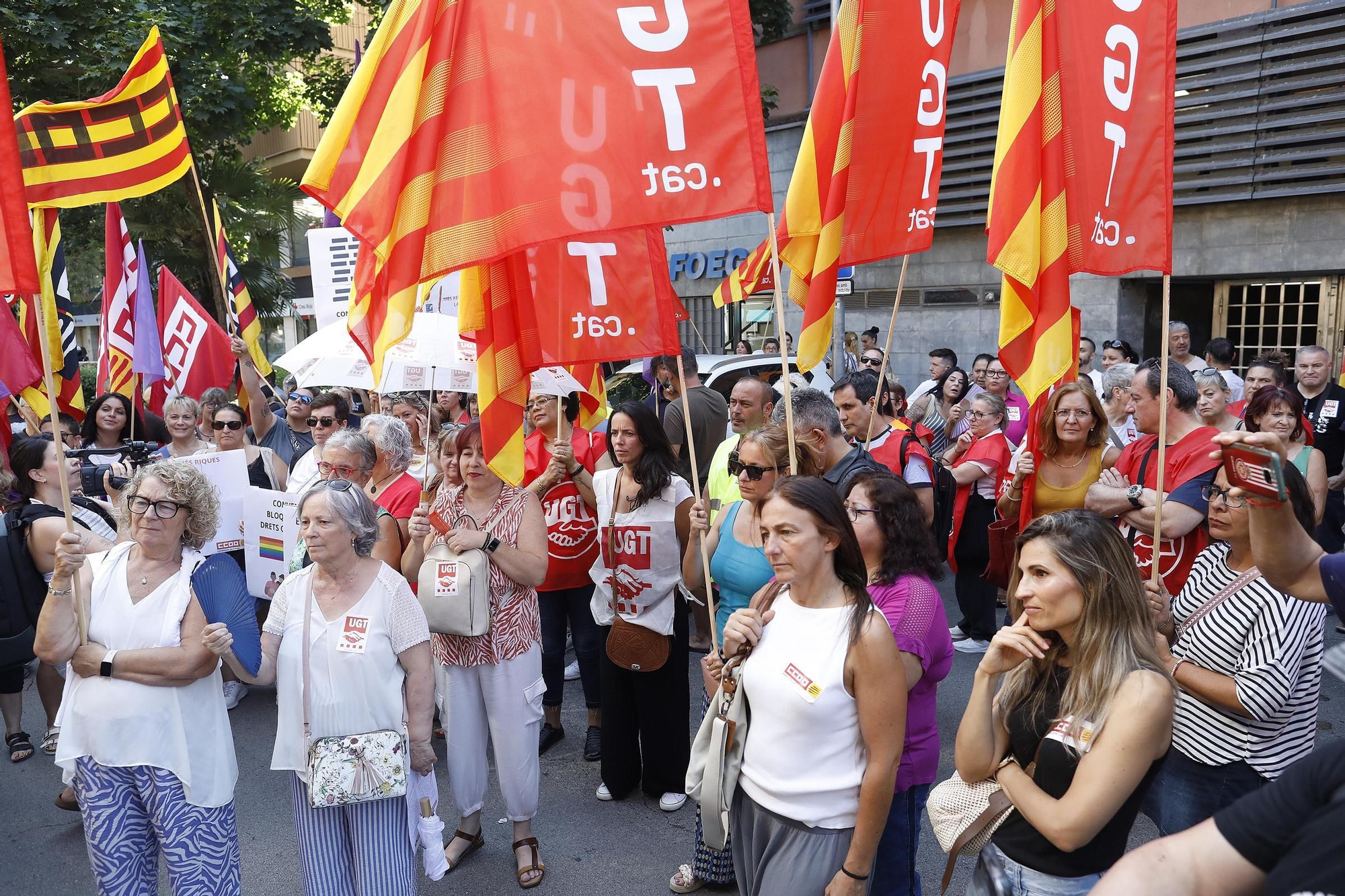 Les fotos de la protesta a Girona per exigir la reducció de la jornada laboral