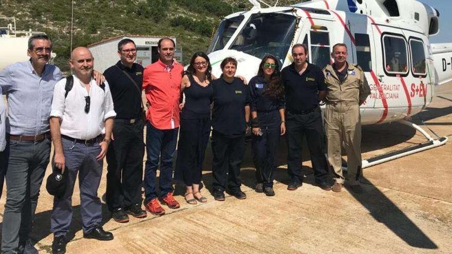 Mónica Oltra ha estado en la base aérea de Cocoll