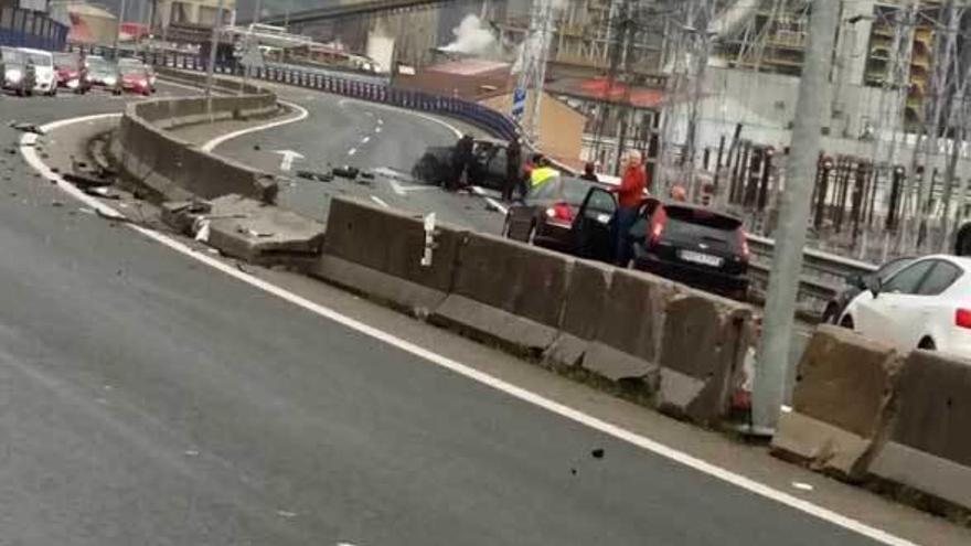 Detalle del accidente, junto a la térmica de Lada.