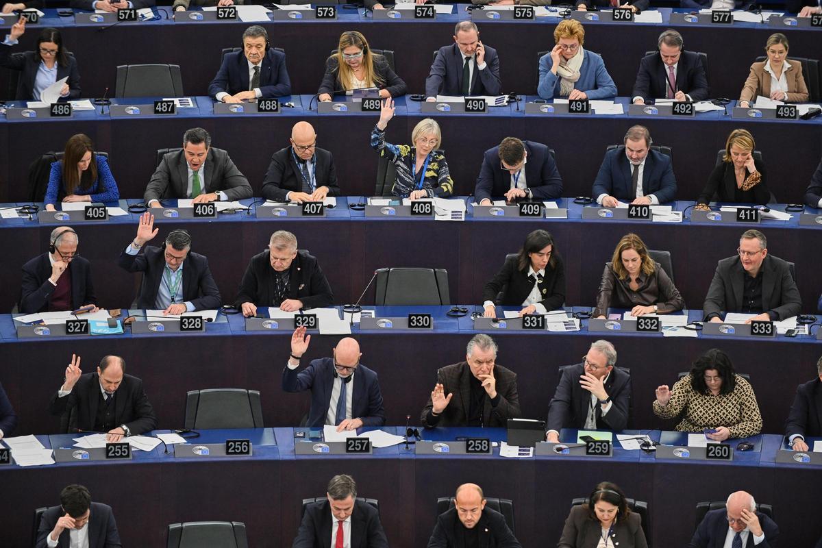 Votación en el Europarlamento, el pasado miércoles.
