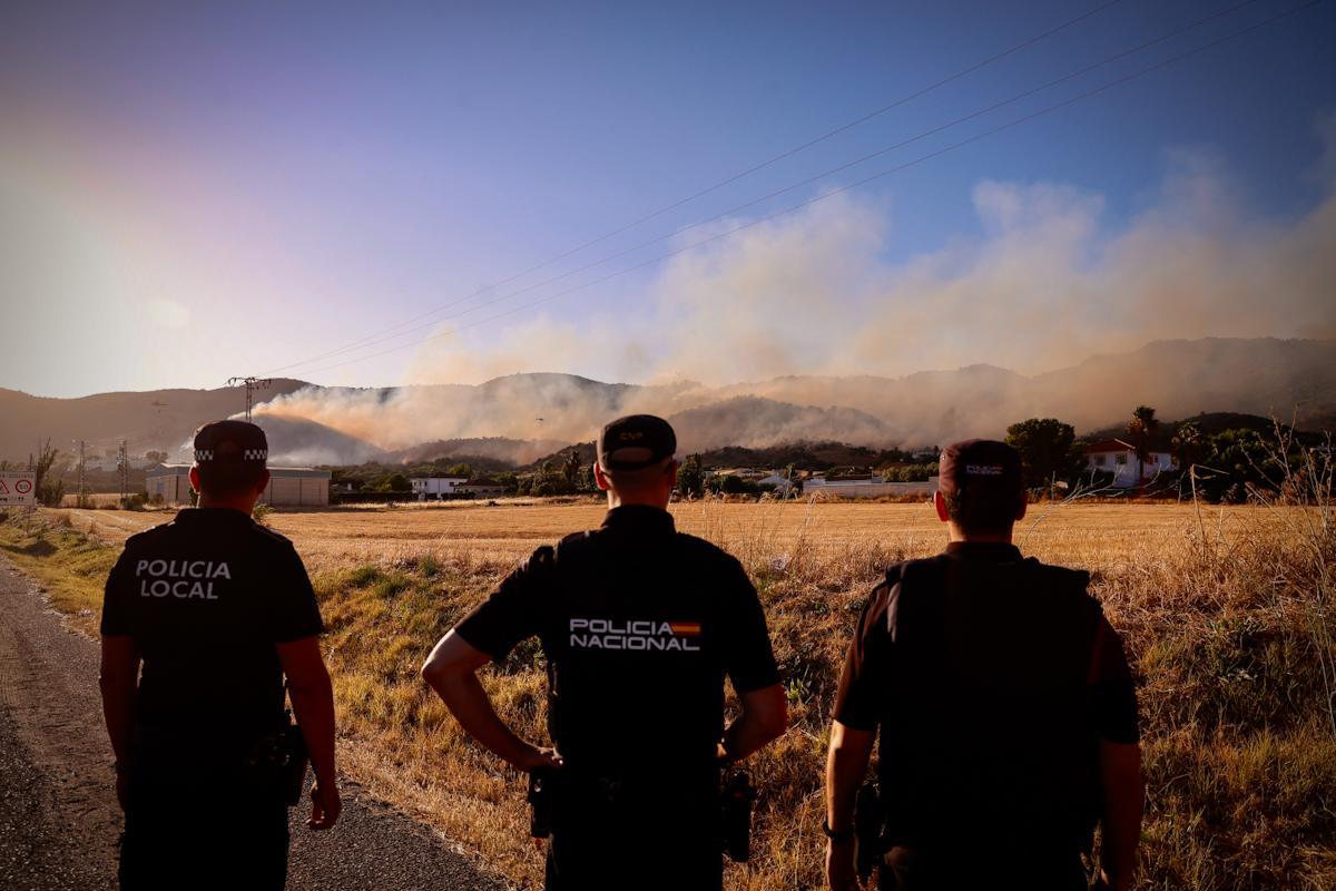 Incendio forestal junto al Castillo de la Albaida Incendio forestal junto al Castillo de la Albaida