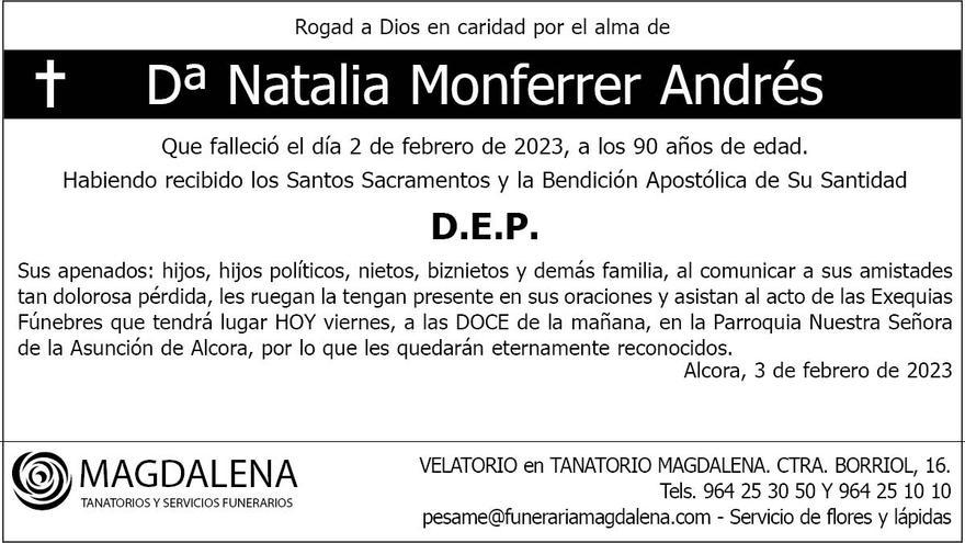 Dª Natalia Monferrer Andrés